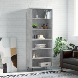 Berkfield Home Highboard Concrete Grey 69.5x32.5x180 cm Engineered Wood - thumbnail 1