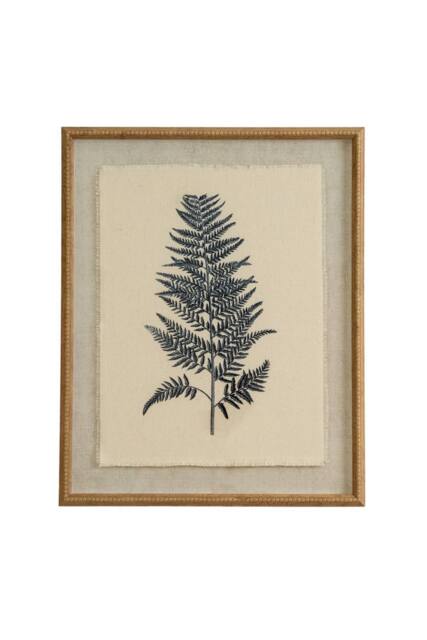 KDMD Flora & Fauna Beech Fern Linen Wall Art with Beaded Frame in Brown - image 1