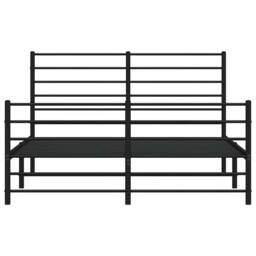 Berkfield Home Metal Bed Frame with Headboard & Footboard Black 160x200 cm - thumbnail 6