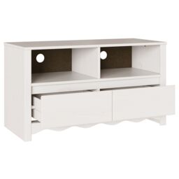 "Berkfield Home TV Cabinet ""DRAMMEN"" White 99x43x55 cm Solid Wood Pine - Size: 99 x 43 x 55 cm" - thumbnail 5