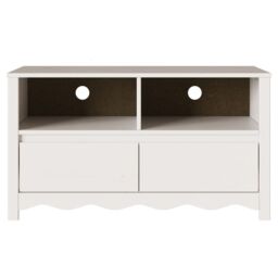 "Berkfield Home TV Cabinet ""DRAMMEN"" White 99x43x55 cm Solid Wood Pine - Size: 99 x 43 x 55 cm" - thumbnail 7