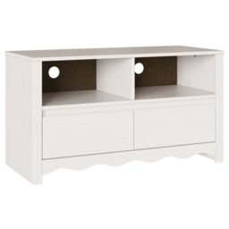 "Berkfield Home TV Cabinet ""DRAMMEN"" White 99x43x55 cm Solid Wood Pine - Size: 99 x 43 x 55 cm" - thumbnail 2