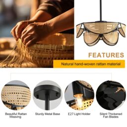 Garwarm 7- Blade 51cm Ceiling Fan with Remote Control & Light Kit Included in Black - thumbnail 9