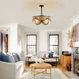 Garwarm 7- Blade 51cm Ceiling Fan with Remote Control & Light Kit Included in Black - thumbnail 2