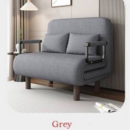 KORVIXA Double 190X100cm Foldable Sofa Bed Convertible in Grey - Size: 0.6m2 - thumbnail 1