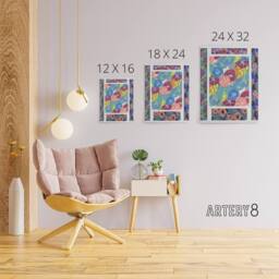 "Artery8 Vibrant Flower Pattern Benedictus Vintage Canvas Wall Art - Size: W18"" x H24""" - thumbnail 4