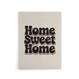 "Artery8 Home Sweet Home Retro Rainbow Font Typography Canvas Wall Art Print in Beige - Size: W18"" x H24""" - thumbnail 1