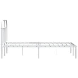 Berkfield Home Metal Bed Frame with Headboard White 120x200 cm - Size: Small Double - thumbnail 7