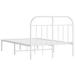 Berkfield Home Metal Bed Frame with Headboard White 120x200 cm - Size: Small Double - thumbnail 8