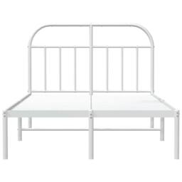 Berkfield Home Metal Bed Frame with Headboard White 120x200 cm - Size: Small Double - thumbnail 6