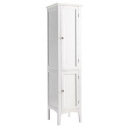 Costway 5-Tier Bathroom High Cabinet Tall Narrow Storage Cabinet Organizer in White