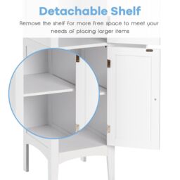 Costway 5-Tier Bathroom High Cabinet Tall Narrow Storage Cabinet Organizer in White - thumbnail 6
