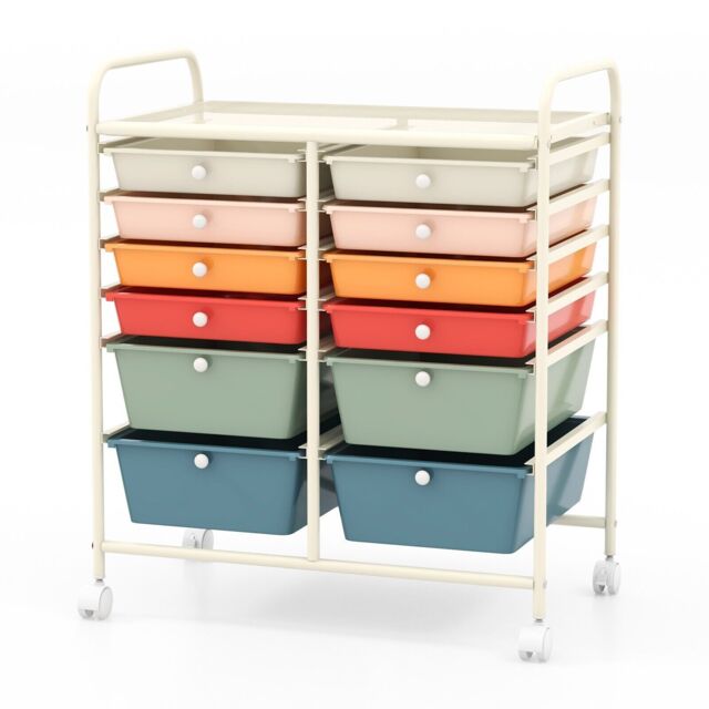 Costway 12 Drawer Rolling Storage Cart Office Lightweight Utility Cart with Lockable Wheels - image 1