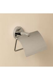 Cosmic Toilet Roll Holder with Cover Chrome Hidden Fixings Start Collection in Grey - thumbnail 2