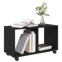 Berkfield Home Stunning End Table with Wheels Black Oak 72x33x42, 5 cm Engineered Wood - thumbnail 1