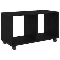 Berkfield Home Stunning End Table with Wheels Black Oak 72x33x42, 5 cm Engineered Wood - thumbnail 6