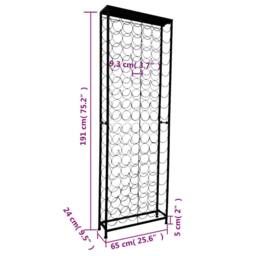Berkfield Home Wine Rack for 108 Bottles Metal in Black - thumbnail 5