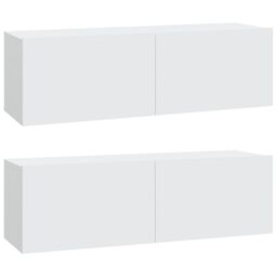 Berkfield Home 4 Piece TV Cabinet Set White Engineered Wood - thumbnail 4