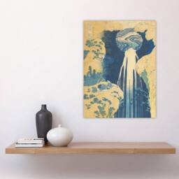 "Artery8 The Amida Waterfall Vintage Japan Wall Art Print Hokusai in Blue - Size: W12"" x H16""" - thumbnail 4