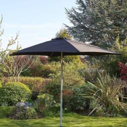 Home Source Gozo Aluminium 2.7m Crank & Tilt Parasol in Black