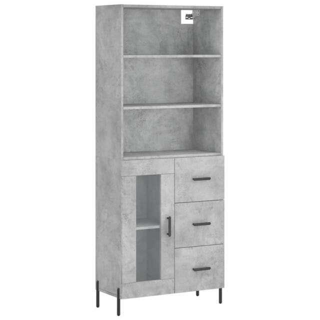 Berkfield Home Highboard Concrete Grey 69.5x34x180 cm Engineered Wood - image 1