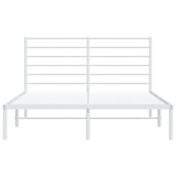 Berkfield Home Metal Bed Frame with Headboard White 120x190 cm Small Double - thumbnail 6