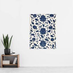"Artery8 Owen Jones Elegant Blue Flower Textile Motif Wall Art Print - Size: W12"" x H16""" - thumbnail 4