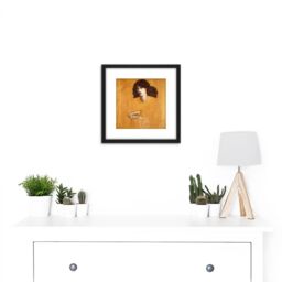 Artery8 Rossetti La Donna Della Finestra Lady Pity Painting 8X8 Inch Square Wooden Framed Wall Art Print Picture with Mount in Black - thumbnail 2