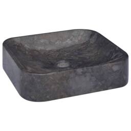 Berkfield Home Sink Black 40x40x10 cm Marble - Size: 40 x 40 x 10 cm - thumbnail 3