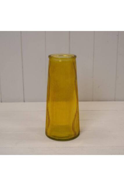 KDMD Yellow Tall Ribbed Vase - image 1