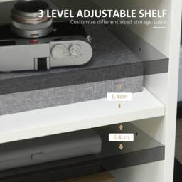 HOMCOM Multi-Storage Printer Unit Office Organisation w/ 5 Compartments in White - thumbnail 5