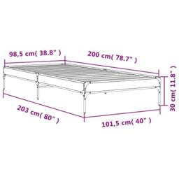Berkfield Home Bed Frame without Mattress Sonoma Oak 100x200 cm in Light Brown - thumbnail 9