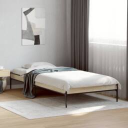 Berkfield Home Bed Frame without Mattress Sonoma Oak 100x200 cm in Light Brown - thumbnail 2