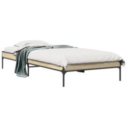 Berkfield Home Bed Frame without Mattress Sonoma Oak 100x200 cm in Light Brown - thumbnail 1