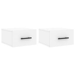 Berkfield Home Wall-mounted Bedside Cabinets 2 pcs White 35x35x20 cm - Size: 35 x 35 x 20 cm - thumbnail 2