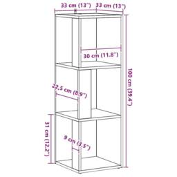 Berkfield Home Corner Cabinet Artisan Oak 33x33x100 cm Engineered Wood in Brown - Size: 33 x 33 x 100 cm - thumbnail 9