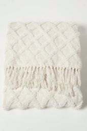 Homescapes Diamond Cotton Tufted Throw in White - Size: 125 cm x 150 cm - thumbnail 2