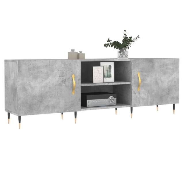 Berkfield Home TV Cabinet Concrete Grey 150x30x50 cm Engineered Wood - Size: 150 x 30 x 50 cm - image 1