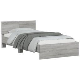 Berkfield Home Bed Frame without Mattress with Headboard Grey Sonoma 100x200 cm - thumbnail 4