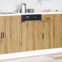 Berkfield Home Dishwasher Panel Porto Artisan Oak 45x1, 5x67 cm Engineered Wood in Brown - thumbnail 3