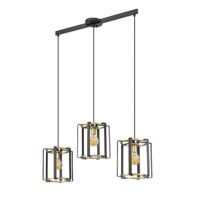 Netlighting Primero Modern 3 Light Bar Pendant Ceiling Light in Black - image 1