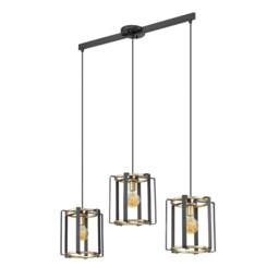 Netlighting Primero Modern 3 Light Bar Pendant Ceiling Light in Black