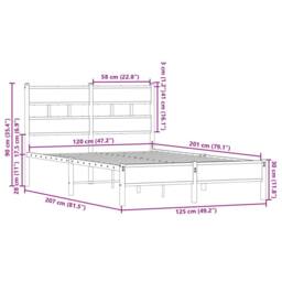 Berkfield Home Bed Frame without Mattress with Headboard Sonoma Oak 120x200 cm in Brown - Size: Small Double - thumbnail 9