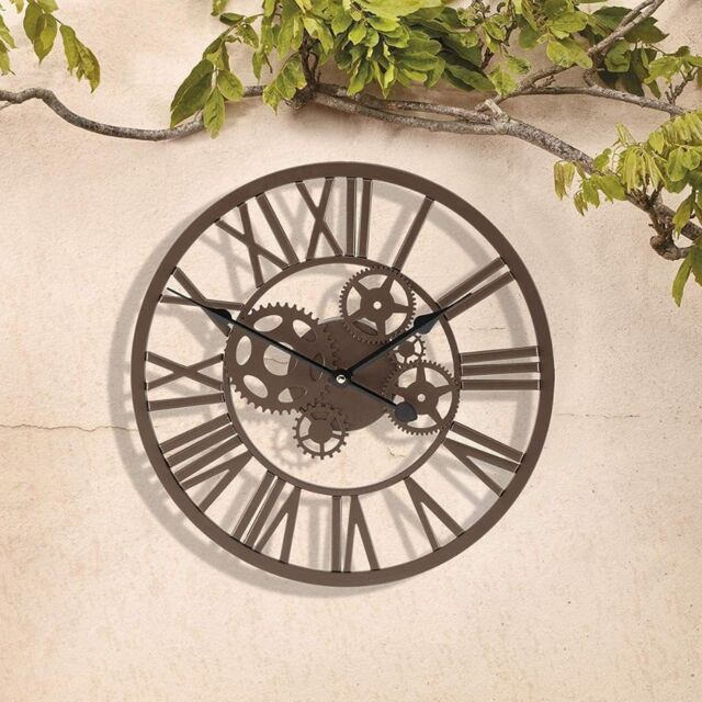 Marco Paul Mechanical Skeleton Wall Clock Indoor Outdoor in Brown - image 1