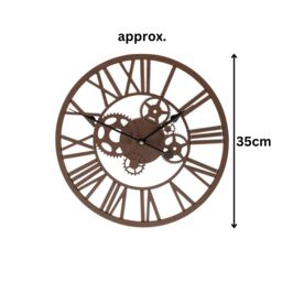 Marco Paul Mechanical Skeleton Wall Clock Indoor Outdoor in Brown - thumbnail 3