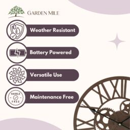 Marco Paul Mechanical Skeleton Wall Clock Indoor Outdoor in Brown - thumbnail 4