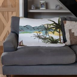 Benjamin Tate Design Palm Trees Blanket in Natural - Size: 120 cm x 150 cm - thumbnail 2