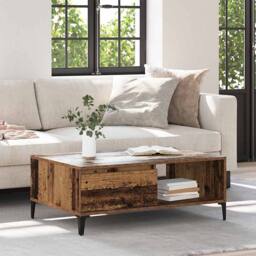 Berkfield Home Coffee Table Old wood 90 x 60 x 35 cm Engineered wood in Brown - thumbnail 4