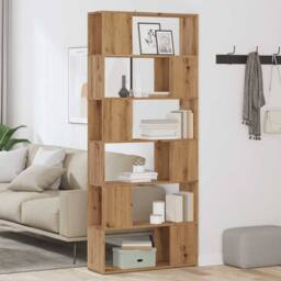 Berkfield Home Book Cabinet/Room Divider Artisian Oak 80x24x186 cm in Brown - Size: 80 x 24 x 186 cm - thumbnail 3