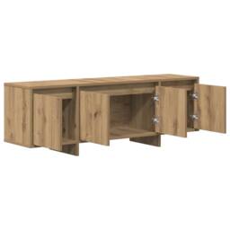 Berkfield Home TV Cabinet Artisan Oak 120x30x40.5 cm Engineered Wood in Brown - thumbnail 4